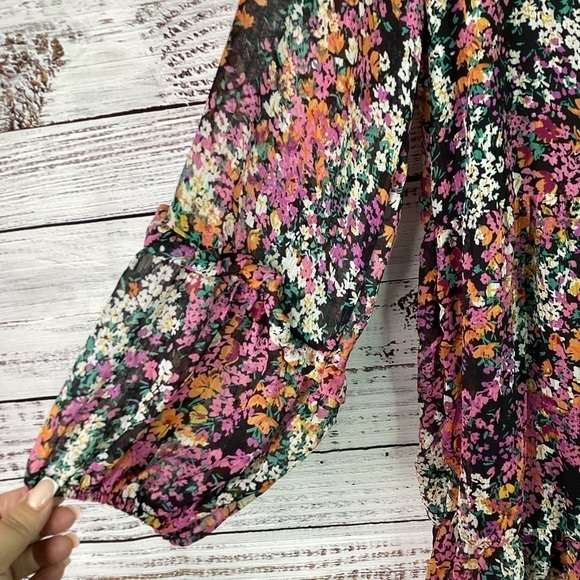 VINCE CAMUTO SIZE M‎ FLORAL DRESS SUMMER FALL MIDI - Picture 5 of 11